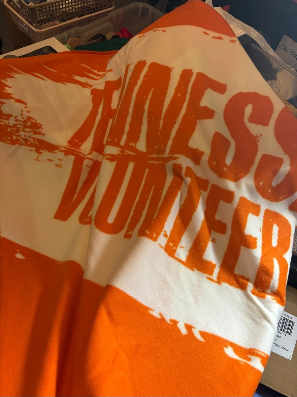 Tennesse Volunteers Orange and White Graphic Fleece Throw Blanket